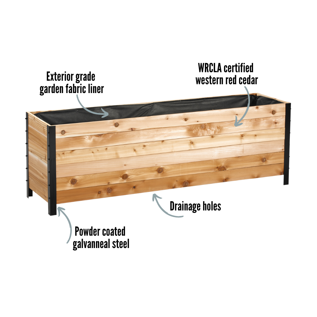tall wood box planters 18" x 72" Planter Box