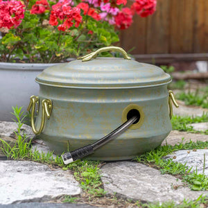 Sedona Hose Pot with Lid and Brass Accents