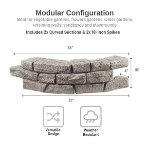 Rock Lock Raised Garden Bed - Curved Rock