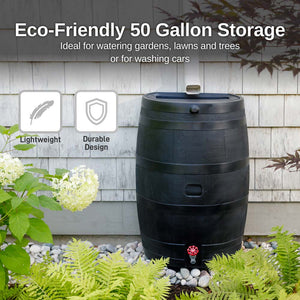50 Gallon Eco Rain Barrel - 100% Recycled Material