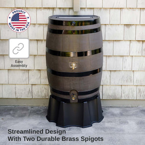 50 Gallon Dual Spigot Rain Barrel