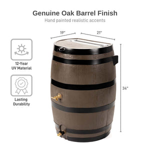 50 Gallon Dual Spigot Rain Barrel