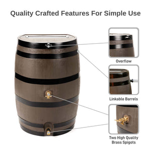 50 Gallon Dual Spigot Rain Barrel
