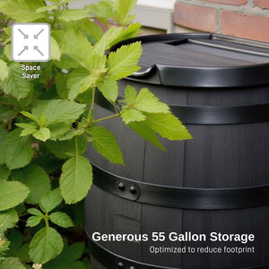 55 Gallon Premium Eco Flat Back Rain Barrel