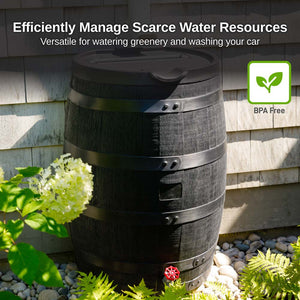 55 Gallon Premium Eco Flat Back Rain Barrel