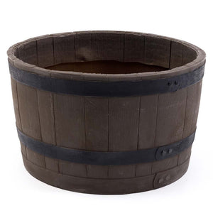 Whiskey Barrel Planter - Woodgrain