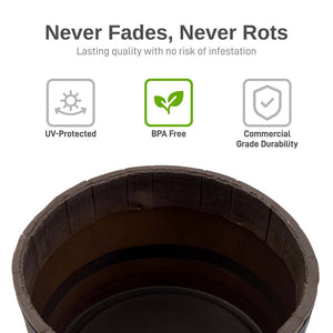 Whiskey Barrel Planter - Woodgrain