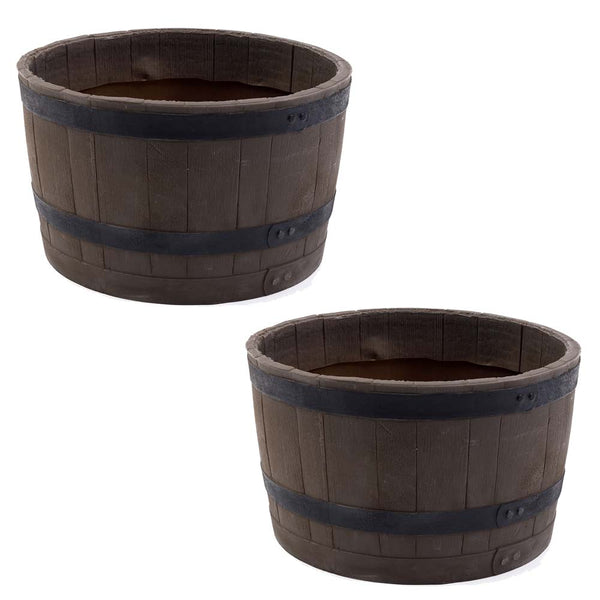 Whiskey Barrel Planter - Woodgrain | Nutshell Stores