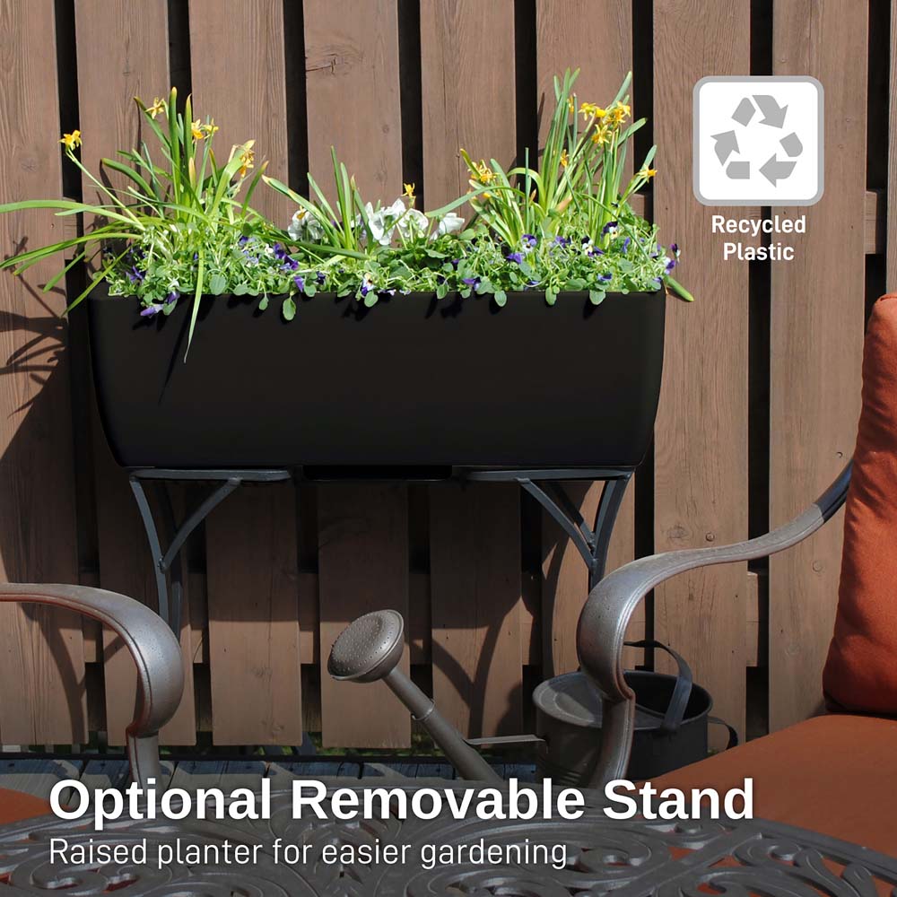 36 plastic planter RTS Elevated Planter w/ Stand Terra Cotta