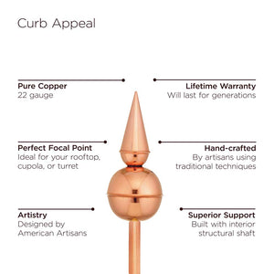 18" Square Coventry Vinyl Cupola with Avalon Copper Finial