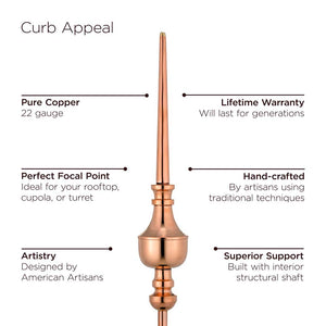 Square Coventry Vinyl Cupola with Victoria Copper Finial