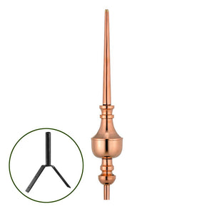 Victoria Pure Copper Rooftop Finial with Roof Mount