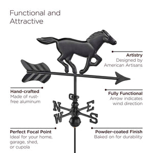 Horse Cottage Weathervane with Roof Mount