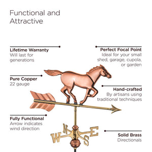 Horse Cottage Weathervane with Roof Mount