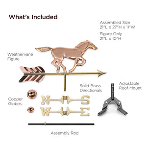 Horse Cottage Weathervane with Roof Mount