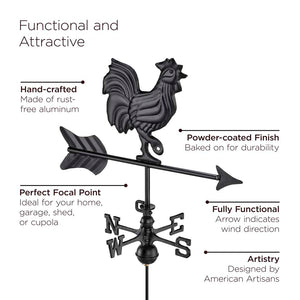 Rooster Cottage Weathervane with Roof Mount