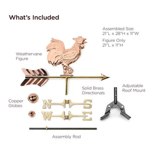 Rooster Cottage Weathervane with Roof Mount