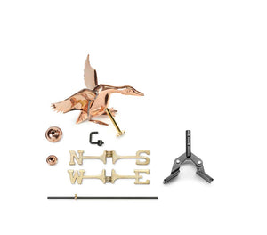 Landing Duck Cottage Weathervane - Pure Copper w/Roof Mount