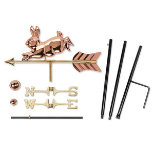 Rabbit Garden Weathervane - Pure Copper w/ Garden Pole