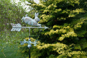 Rabbit Garden Weathervane - Pure Copper w/ Garden Pole