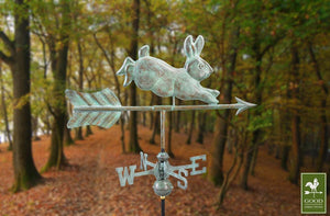 Rabbit Garden Weathervane - Pure Copper w/ Garden Pole