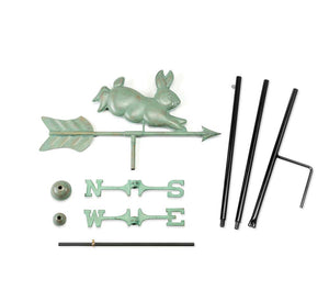 Rabbit Garden Weathervane - Pure Copper w/ Garden Pole