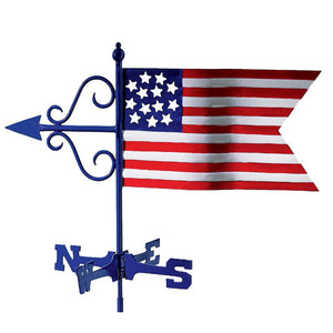 Americana Flag Cottage Weathervane w/Roof Mount
