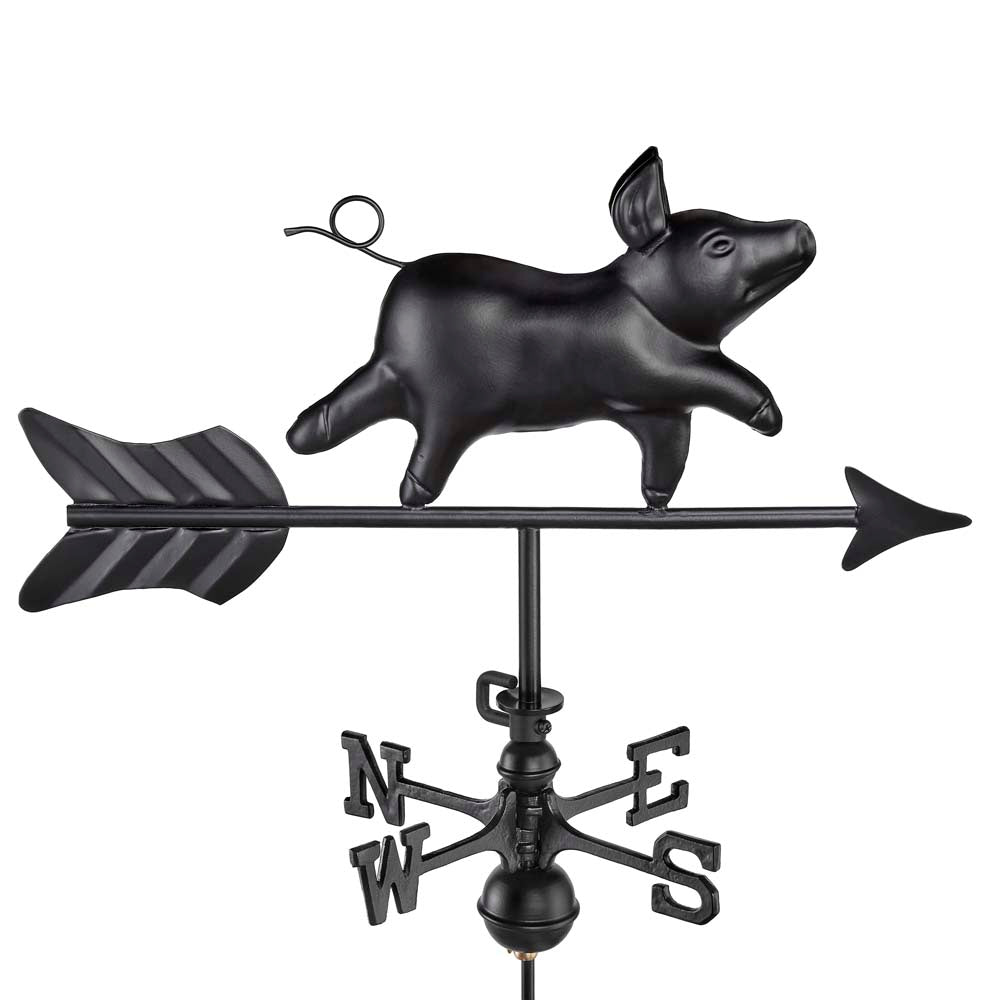 Black Aluminum Pig Cottage Weathervane