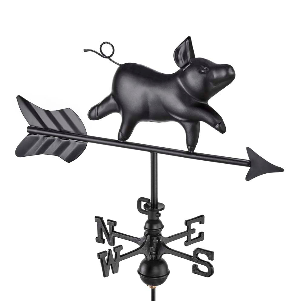 Black Aluminum Pig Cottage Weathervane