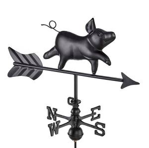 Black Aluminum Pig Cottage Weathervane