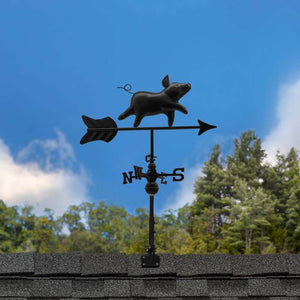 Black Aluminum Pig Cottage Weathervane