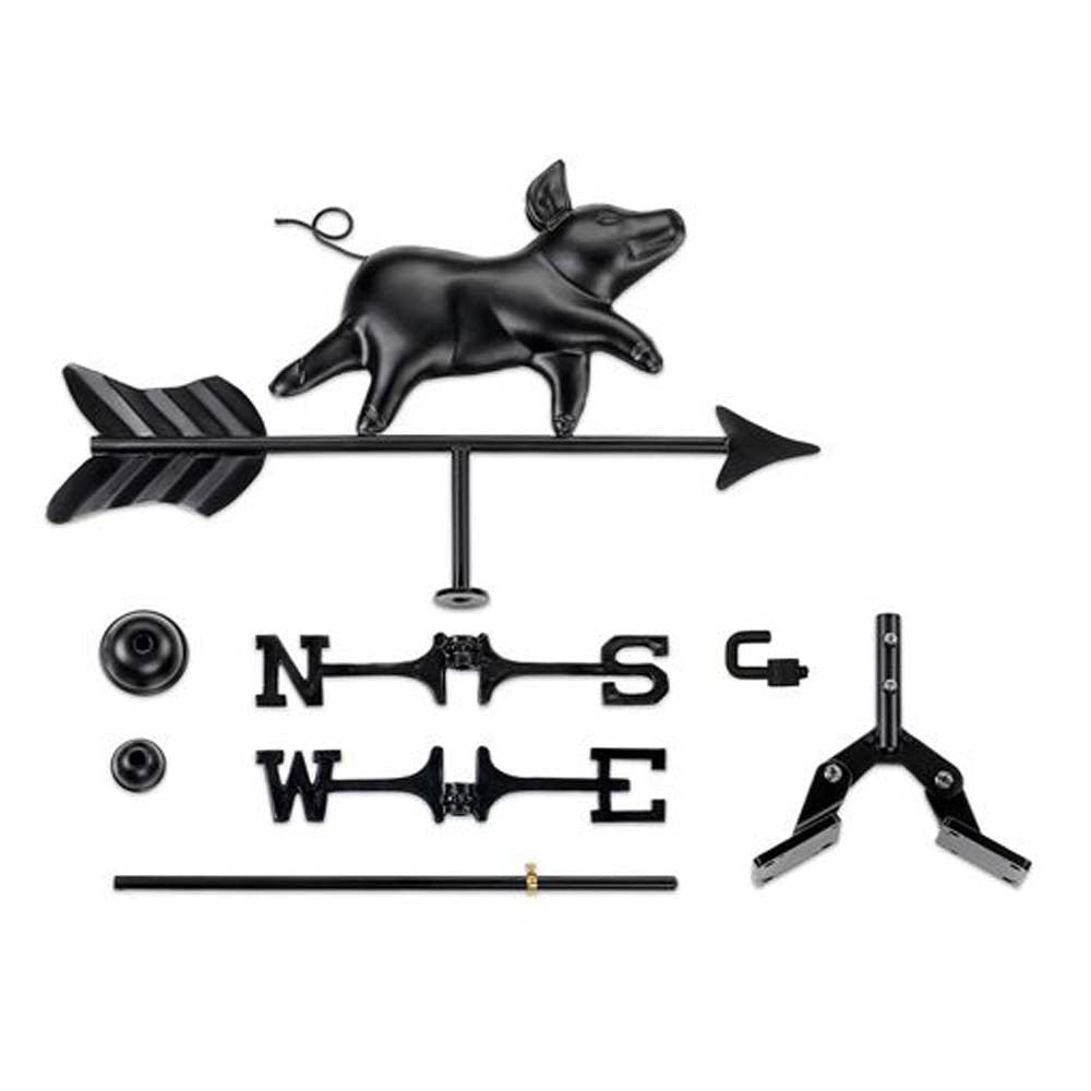 Black Aluminum Pig Cottage Weathervane