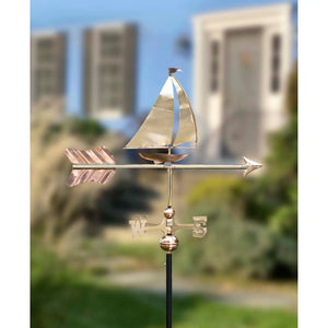 Sailboat Garden Weathervane - Pure Copper w/Garden Pole