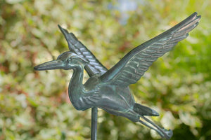 Blue Heron Garden Weathervane - Pure Copper w/Garden Pole