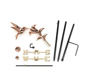 Hummingbird Garden Weathervane - Pure Copper w/Garden Pole
