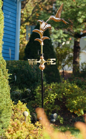 Hummingbird Garden Weathervane - Pure Copper w/Garden Pole