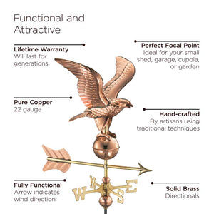 Square Manchester Vinyl Cupola with Eagle Weathervane
