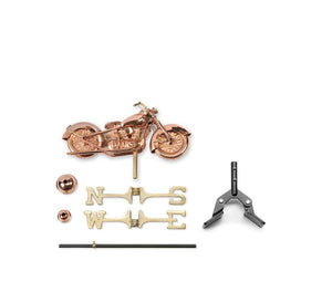 Motorcycle Cottage Weathervane - Pure Copper w/Roof Mount