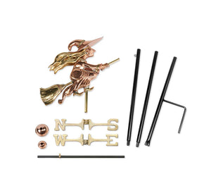 Witch Garden Weathervane - Pure Copper w/Garden Pole