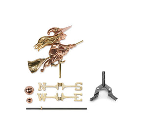 Witch Cottage Weathervane - Pure Copper w/Roof Mount