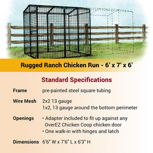 OverEZ Walk-In 8' Chicken Run dimensions