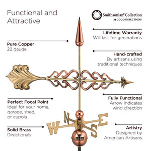 Smithsonian Arrow Weathervane - Pure Copper