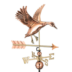 Landing Duck with Arrow Weathervane - Pure Copper