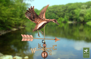 Landing Duck with Arrow Weathervane - Pure Copper