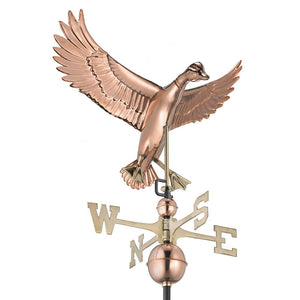 Landing Duck Weathervane - Pure Copper