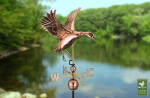 Landing Duck Weathervane - Pure Copper
