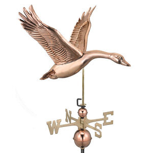 Feathered Goose Weathervane - Pure Copper