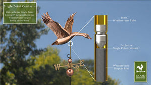 Feathered Goose Weathervane - Pure Copper