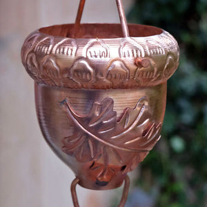 Autumn Oak Rain Chain copper rain chain