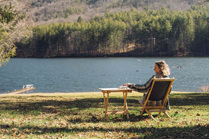 Parkway Folding Table at the lake